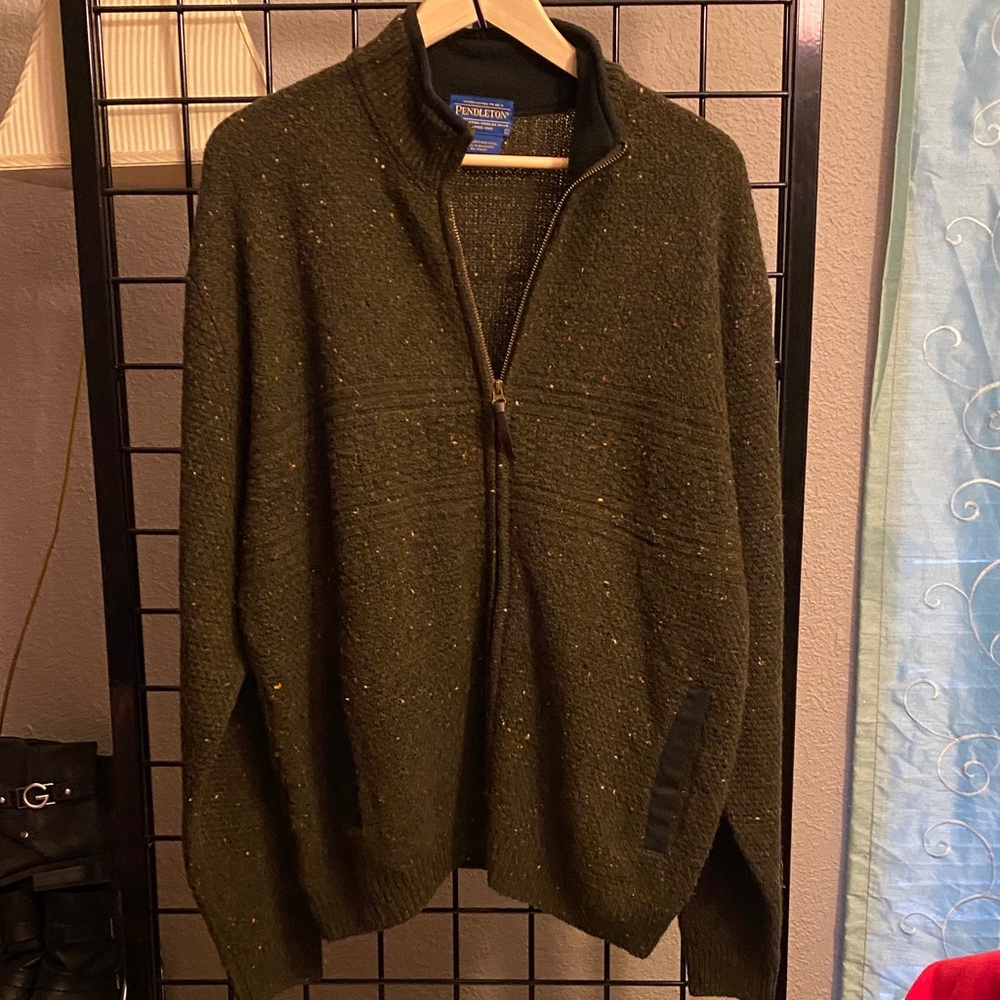 Pendleton Men's Olive Zip-Up Sweater